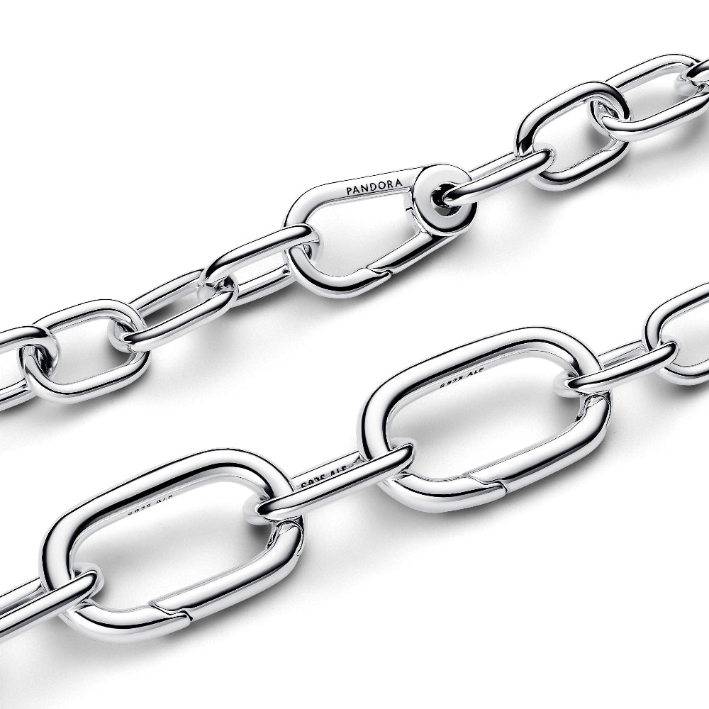 Pandora sterling silver bold link bracelet detail