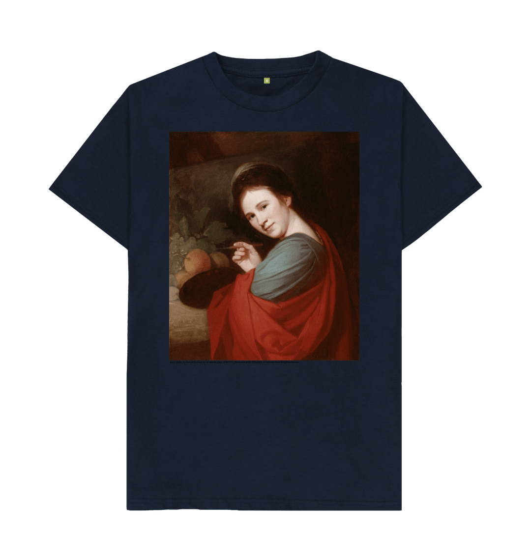 Navy blue printed t shirt front