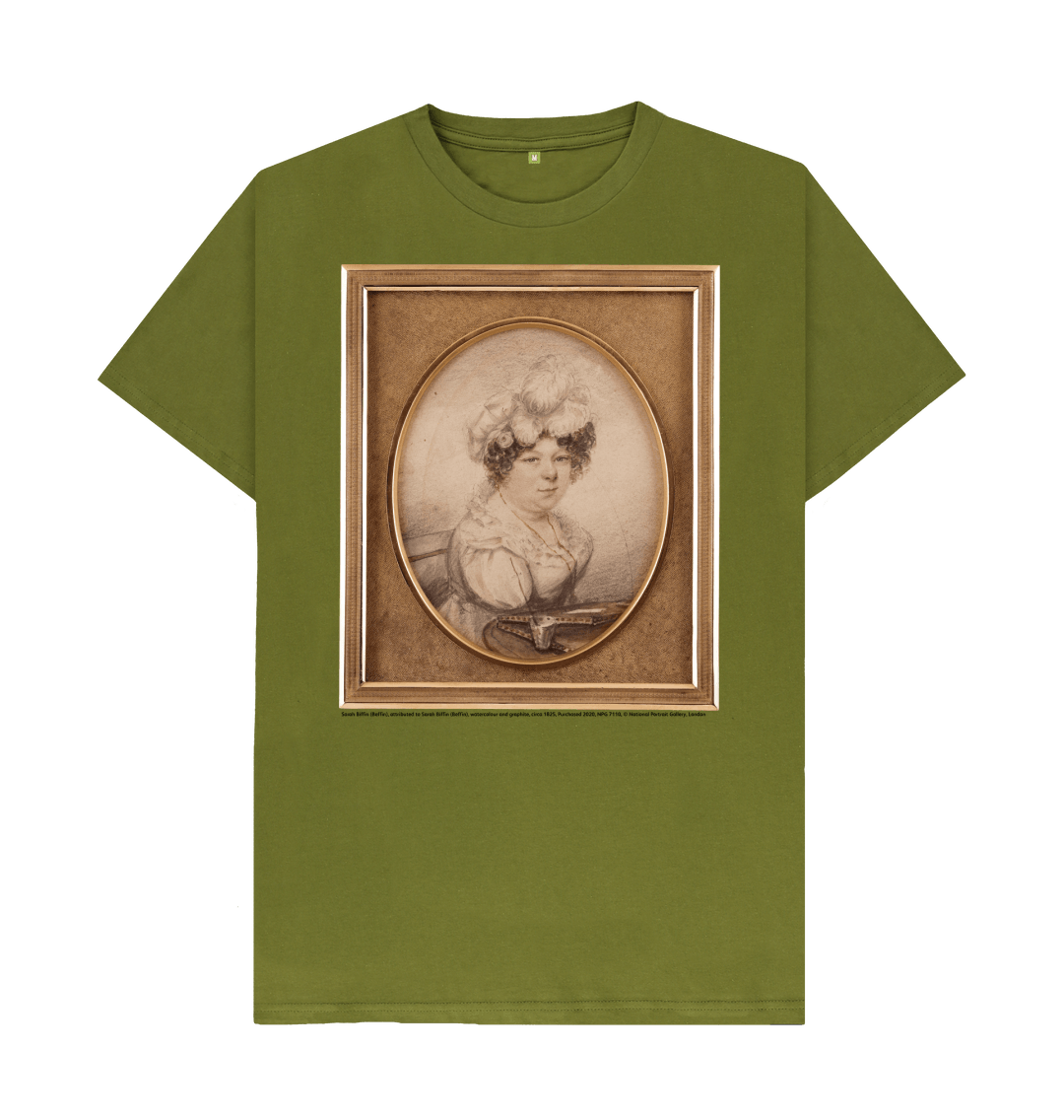 Moss green printed t shirt front