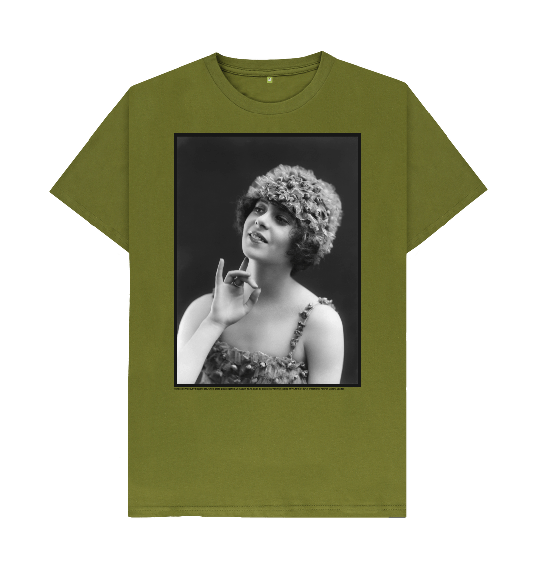 Moss green printed t shirt front