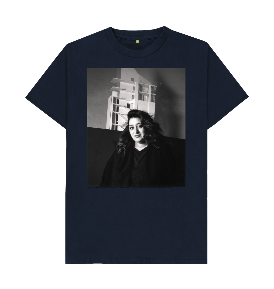 Navy blue printed t shirt front