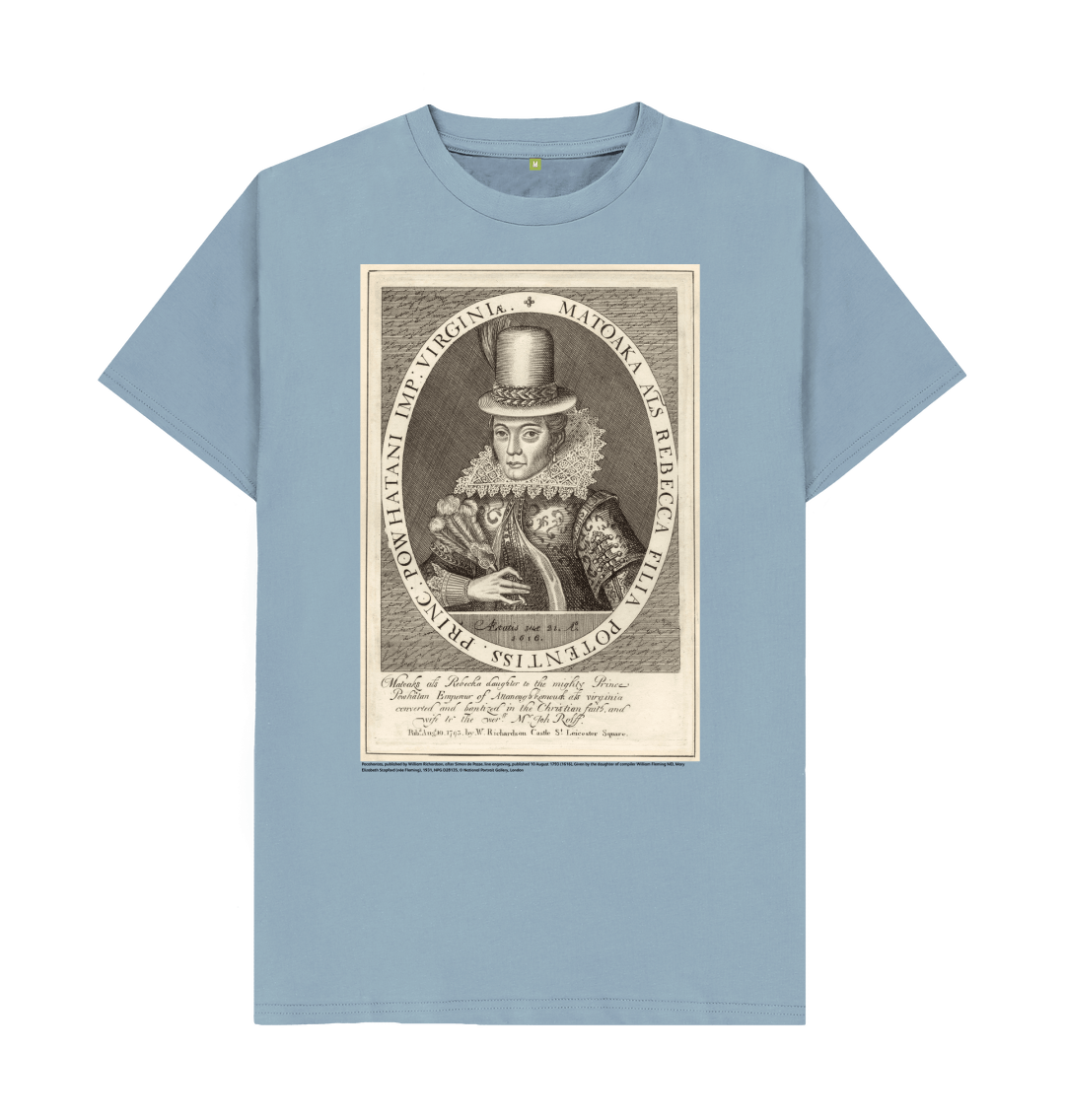 Stone blue printed t shirt front
