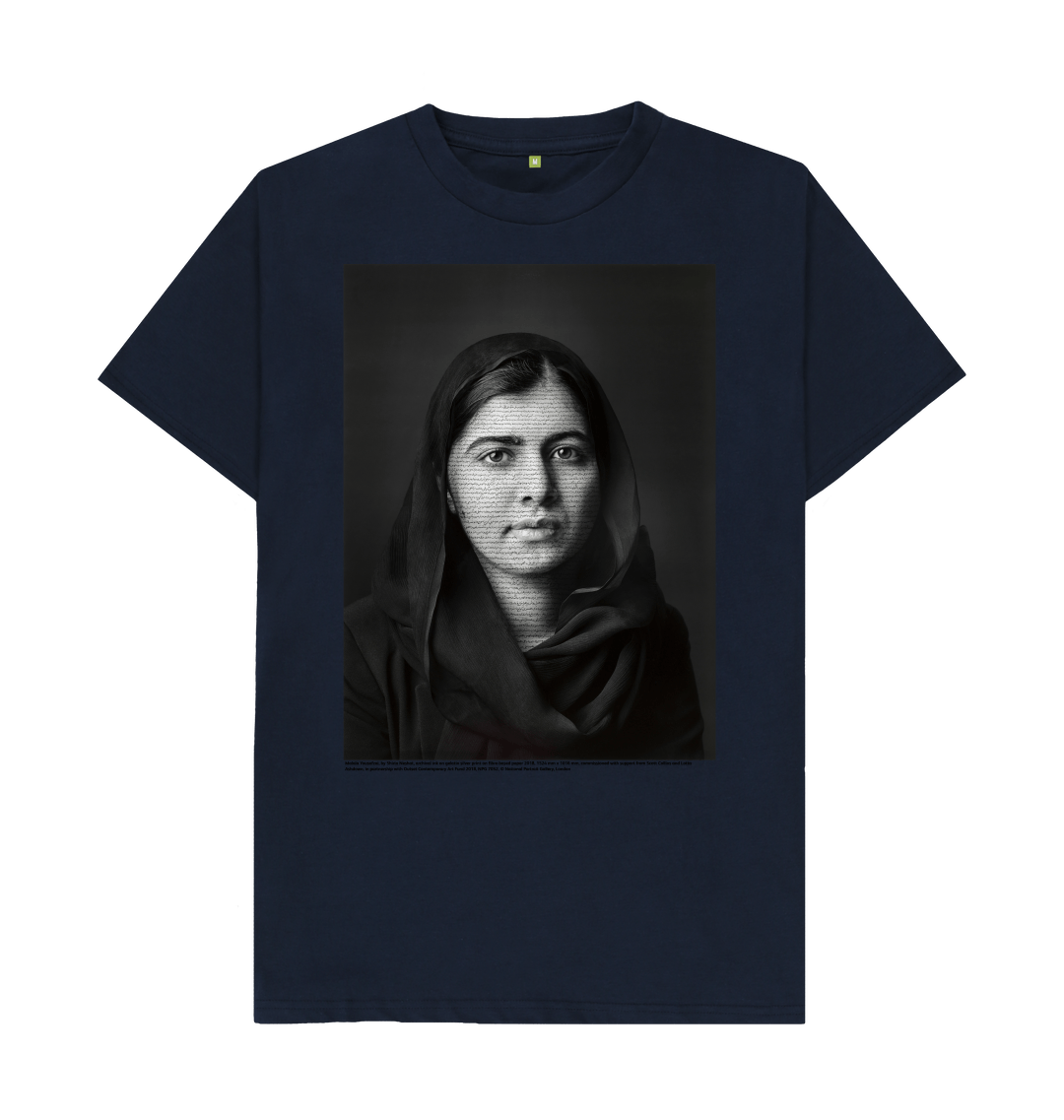 Navy blue printed t shirt front