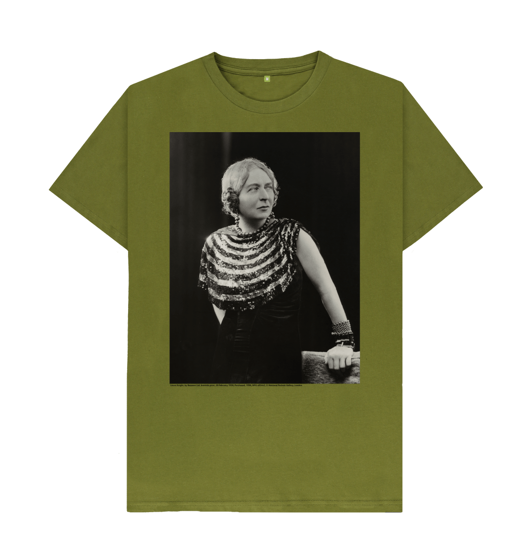 Moss green printed t shirt front