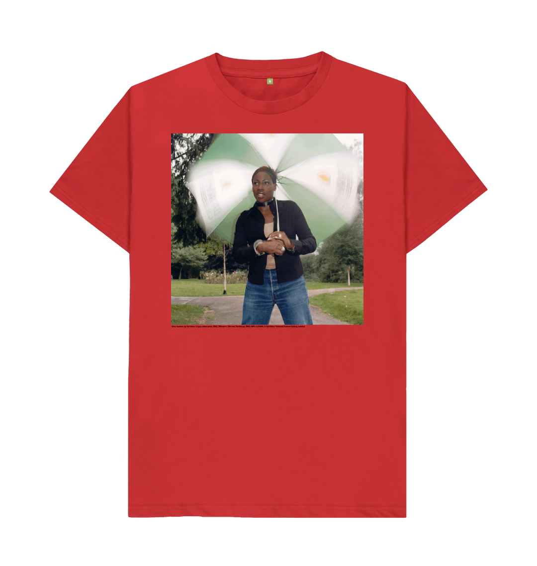 Red printed t shirt front