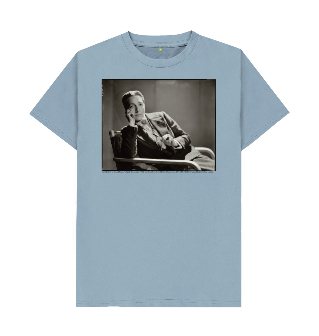 Stone blue printed t shirt front