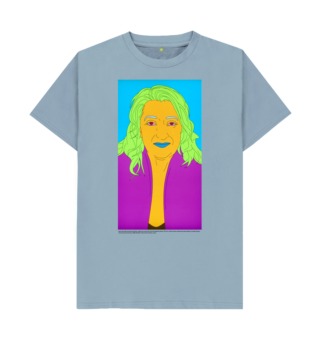 Stone blue printed t shirt front