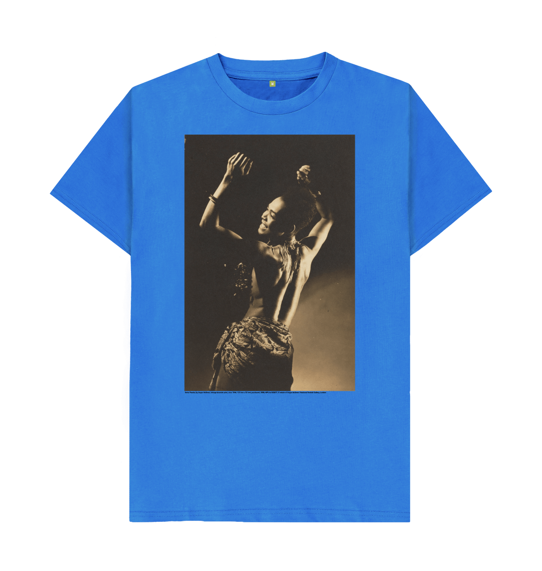 Bright blue printed t shirt front
