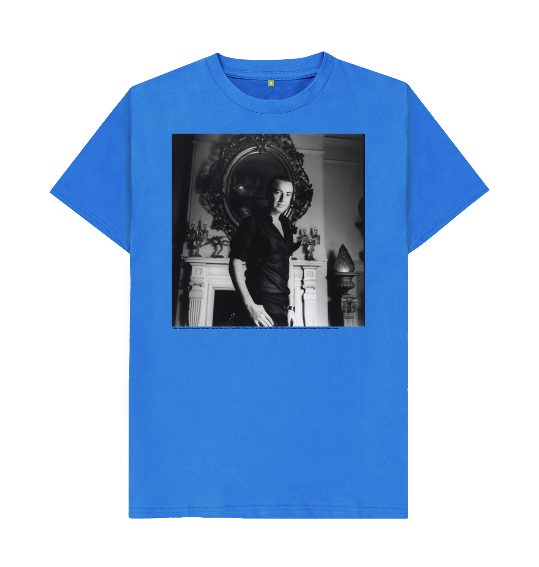 Bright blue printed t shirt front