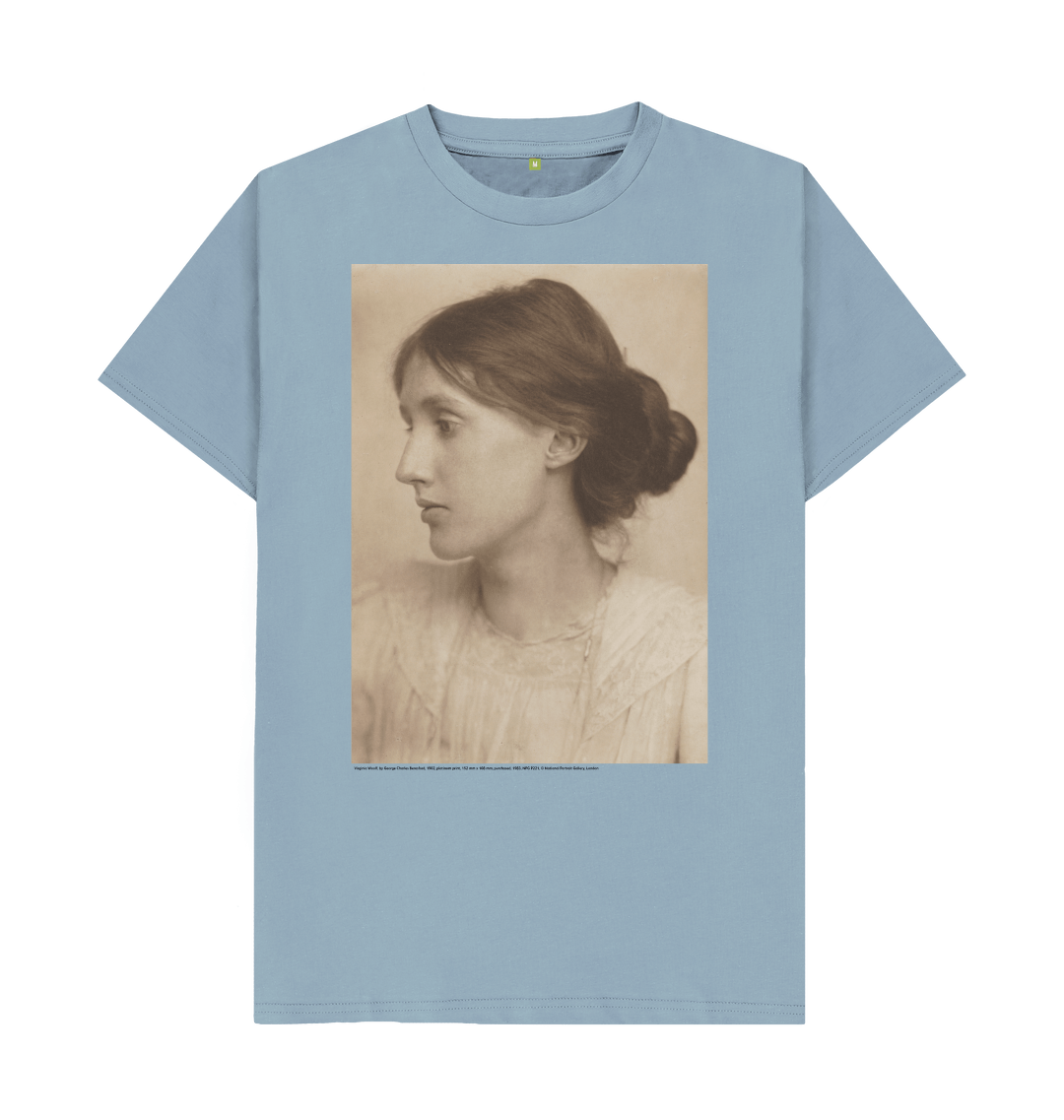 Stone blue printed t shirt front