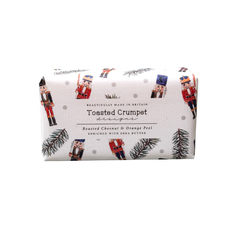 Roasted chestnut orange peel soap nutcracker