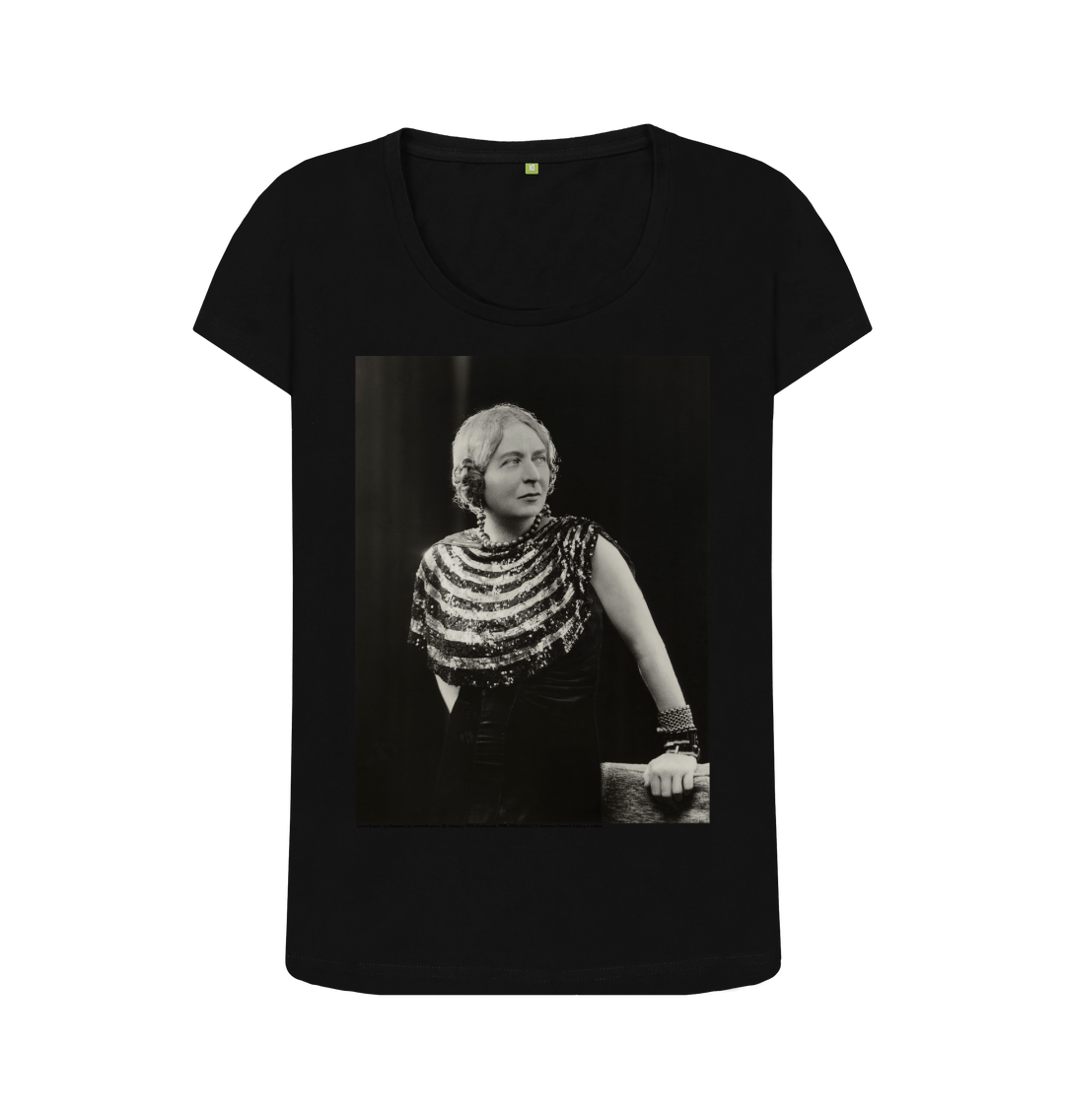 Black printed t shirt front