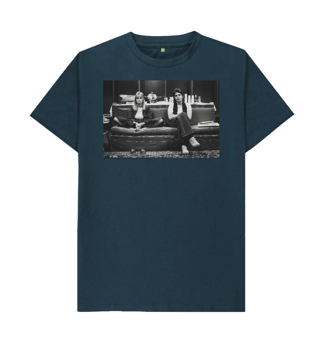 Denim blue printed t shirt front