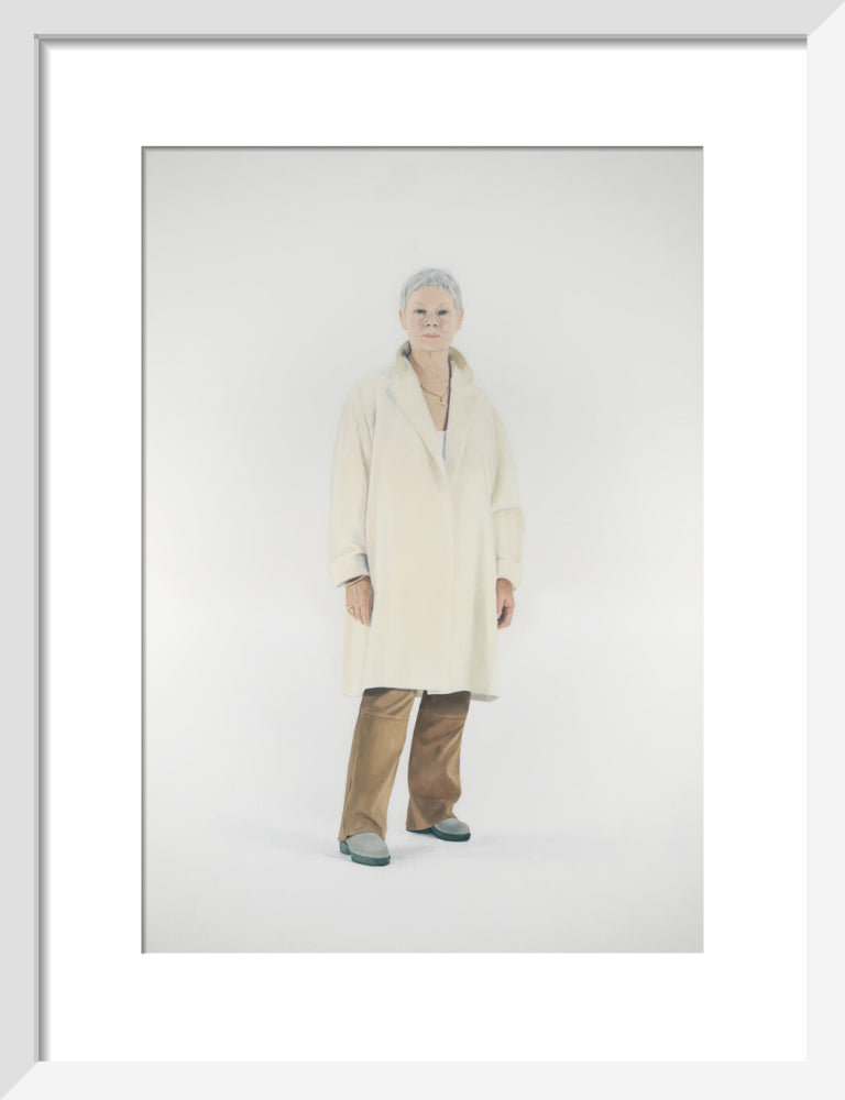 Judi dench portrait print (art print, small, white frame)