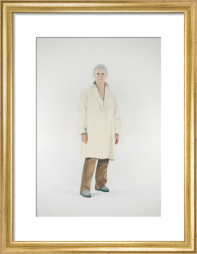 Judi dench portrait print (art print, small, gold frame)