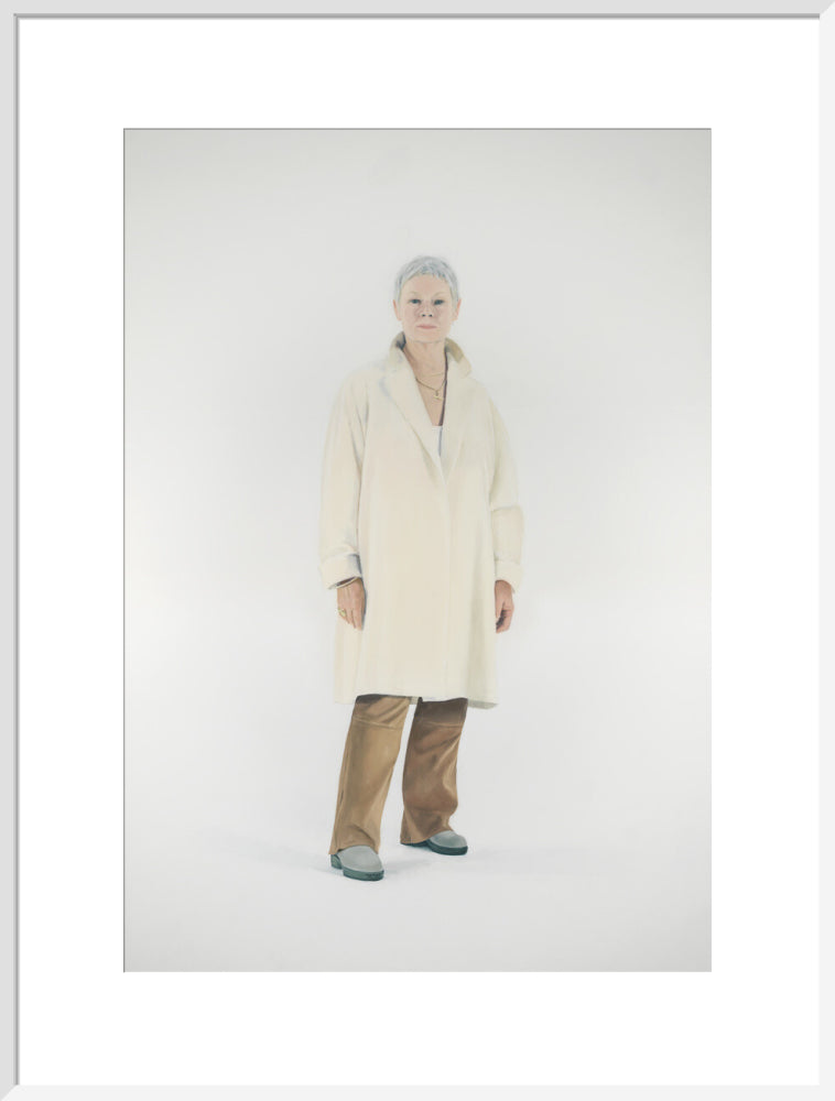 Judi dench portrait print (art print, extra large, white frame)