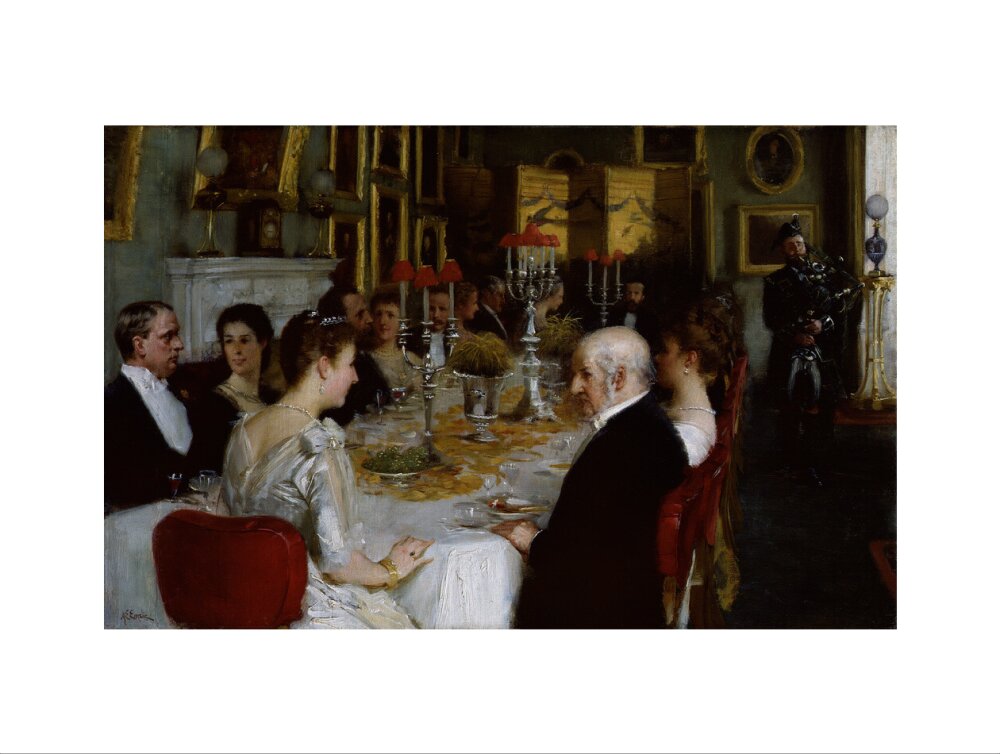 Dinner at haddo house, 1884 portrait print (art print, extra large, no frame)