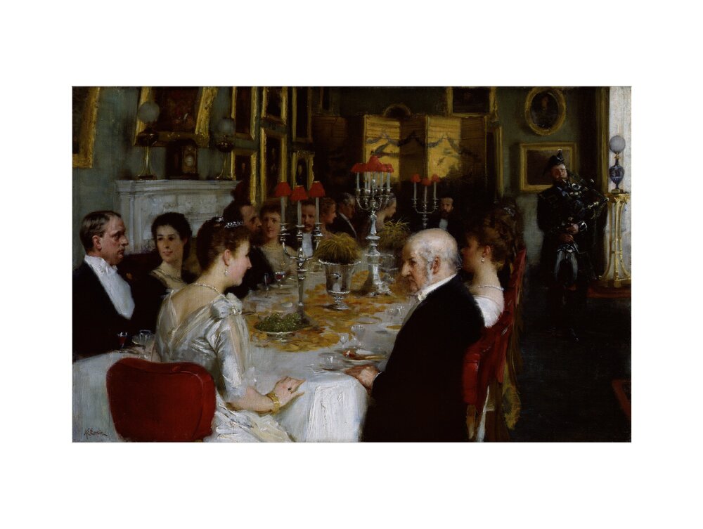 Dinner at haddo house, 1884 portrait print (art print, large, no frame)