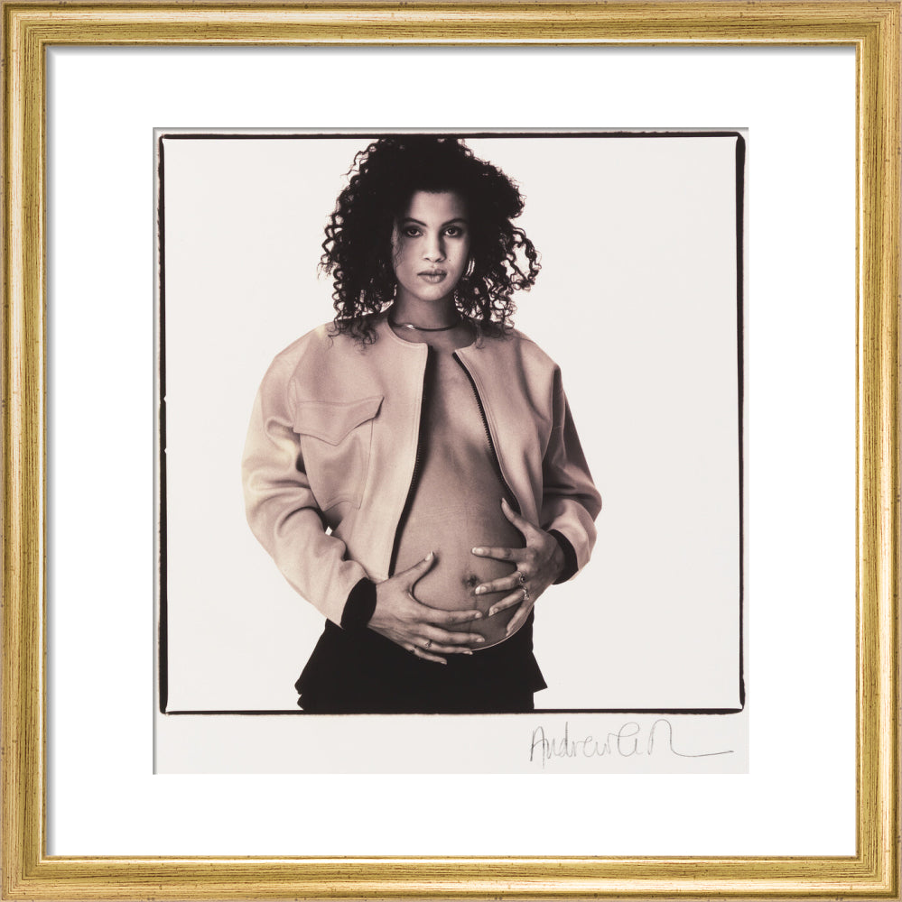 Neneh cherry portrait print (art print, small, gold frame)