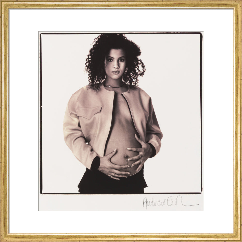 Neneh cherry portrait print (art print, medium, gold frame)