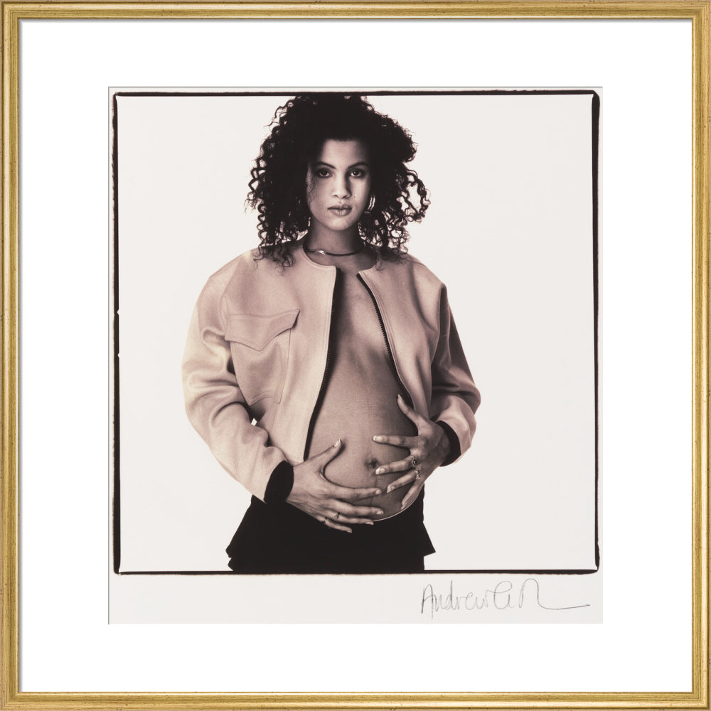 Neneh cherry portrait print (art print, large, gold frame)