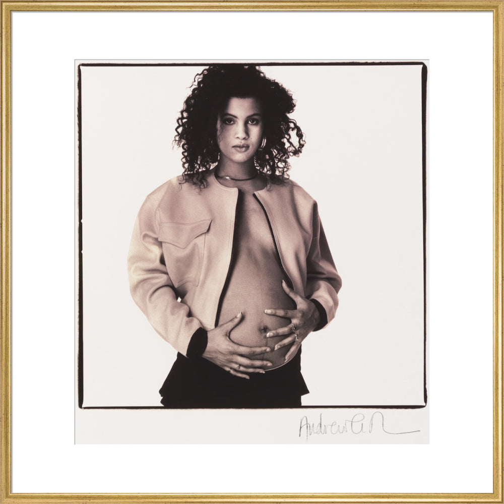 Neneh cherry portrait print (art print, extra large, gold frame)