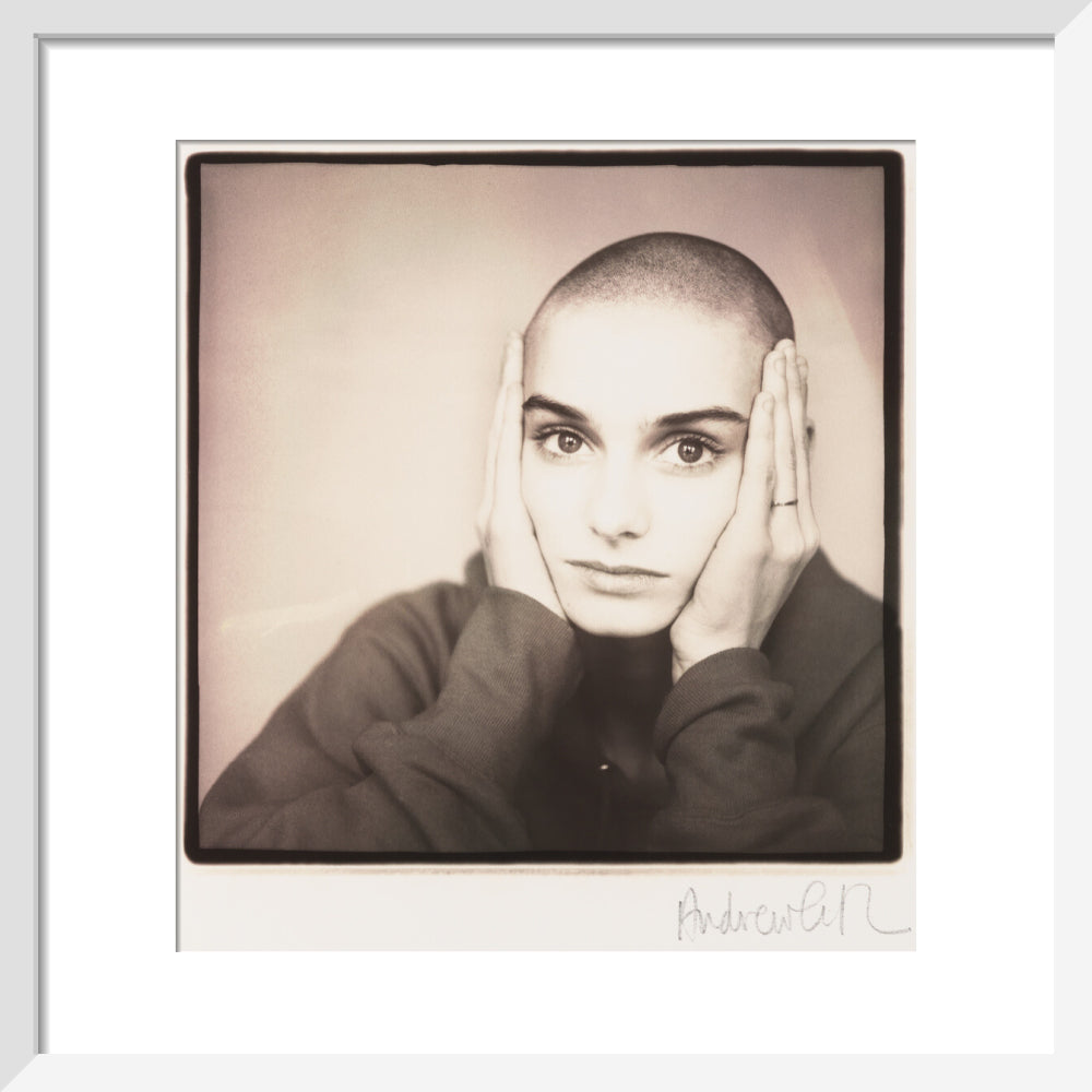 Sinéad o'connor portrait print (art print, small, white frame)
