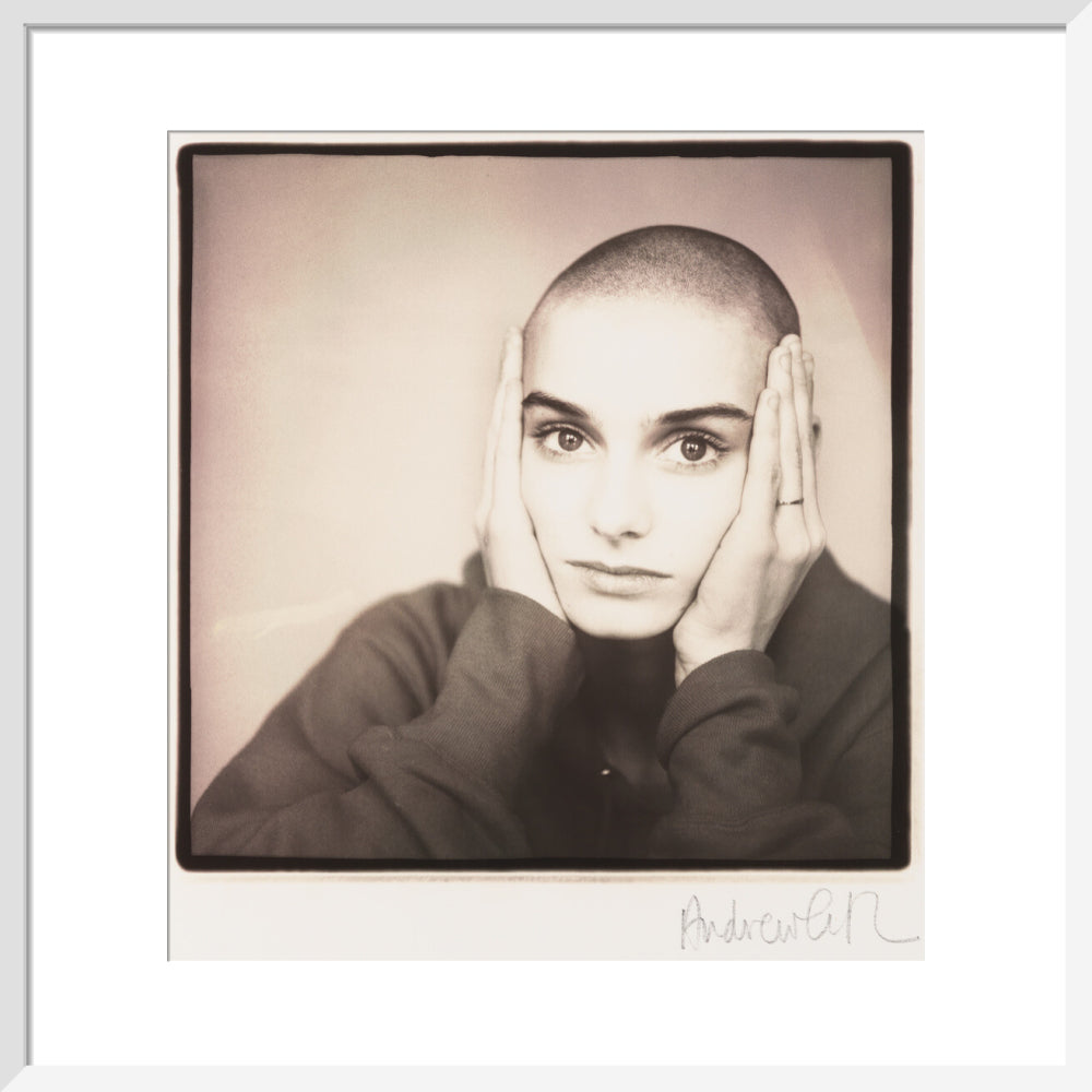 Sinéad o'connor portrait print (art print, medium, white frame)