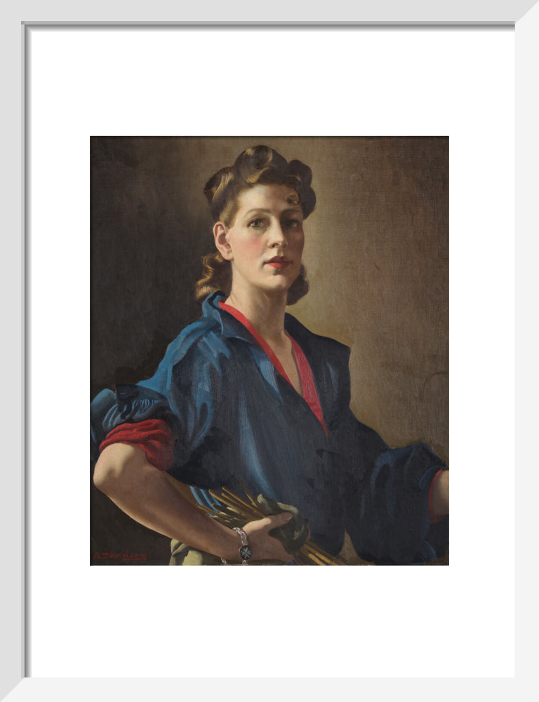 Anna zinkeisen portrait print (art print, small, white frame frame)