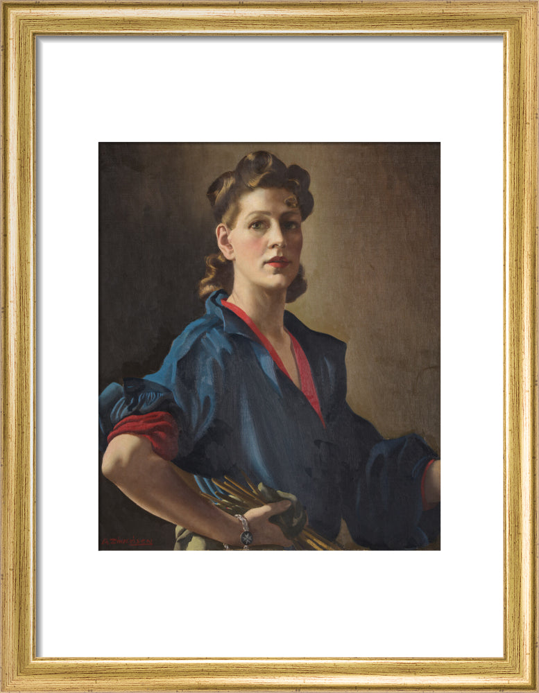 Anna zinkeisen portrait print (art print, small, gold frame frame)
