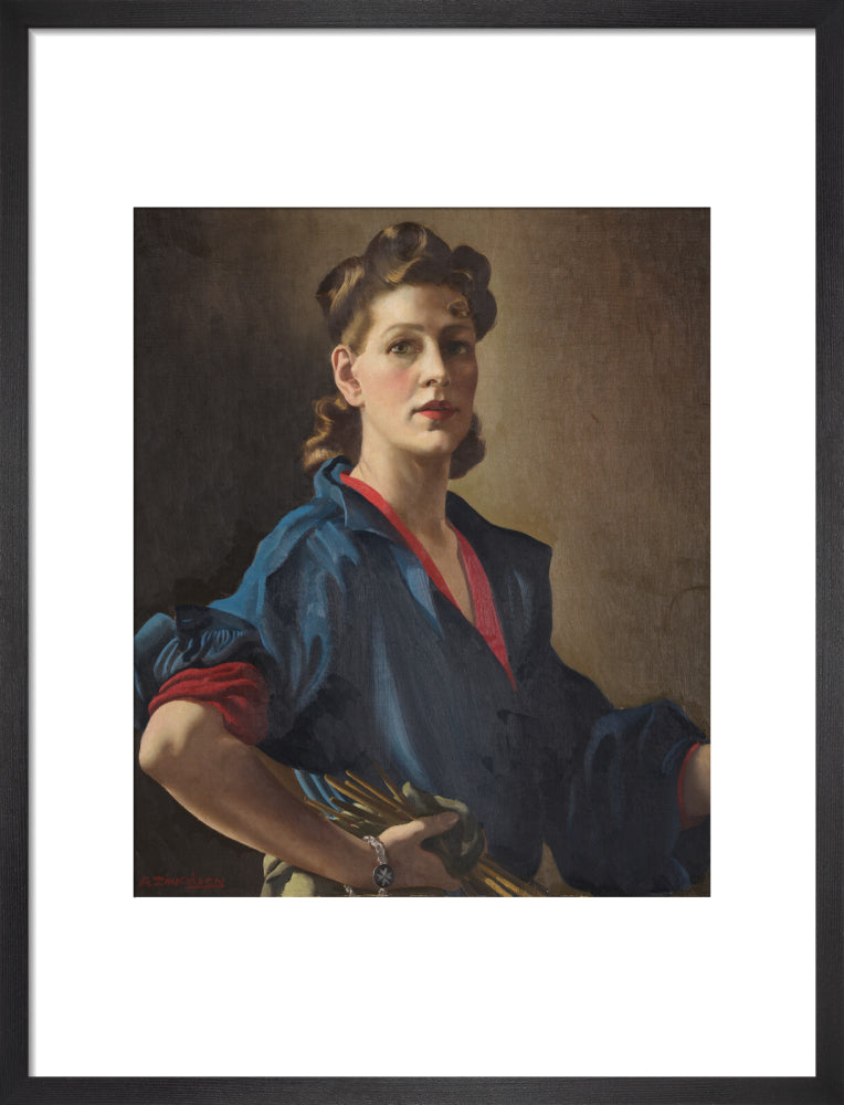 Anna zinkeisen portrait print (art print, medium, black frame frame)