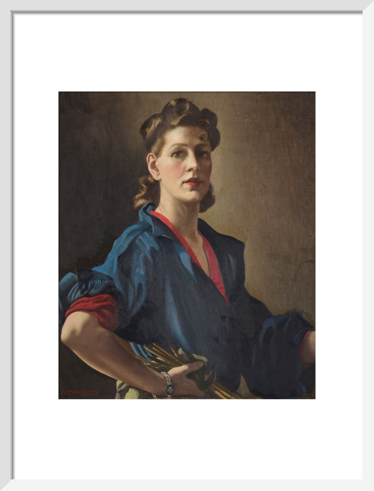 Anna zinkeisen portrait print (art print, medium, white frame frame)