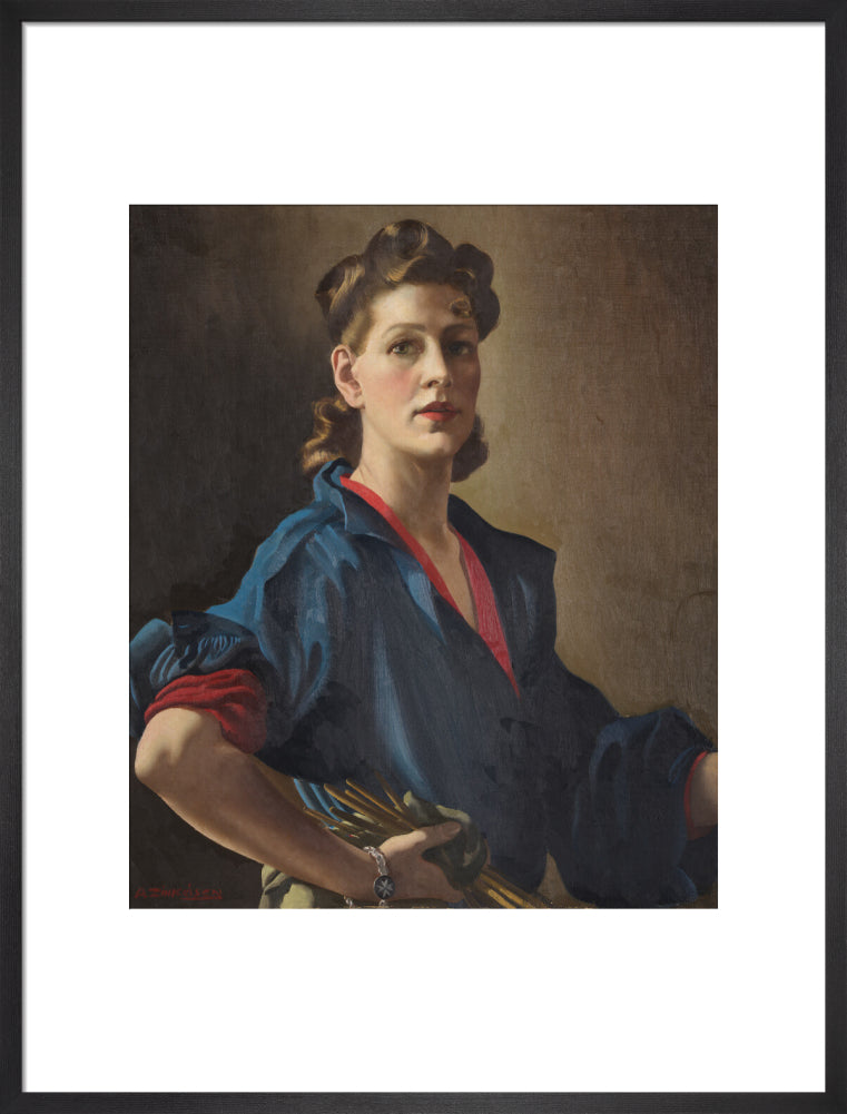 Anna zinkeisen portrait print (art print, large, black frame frame)