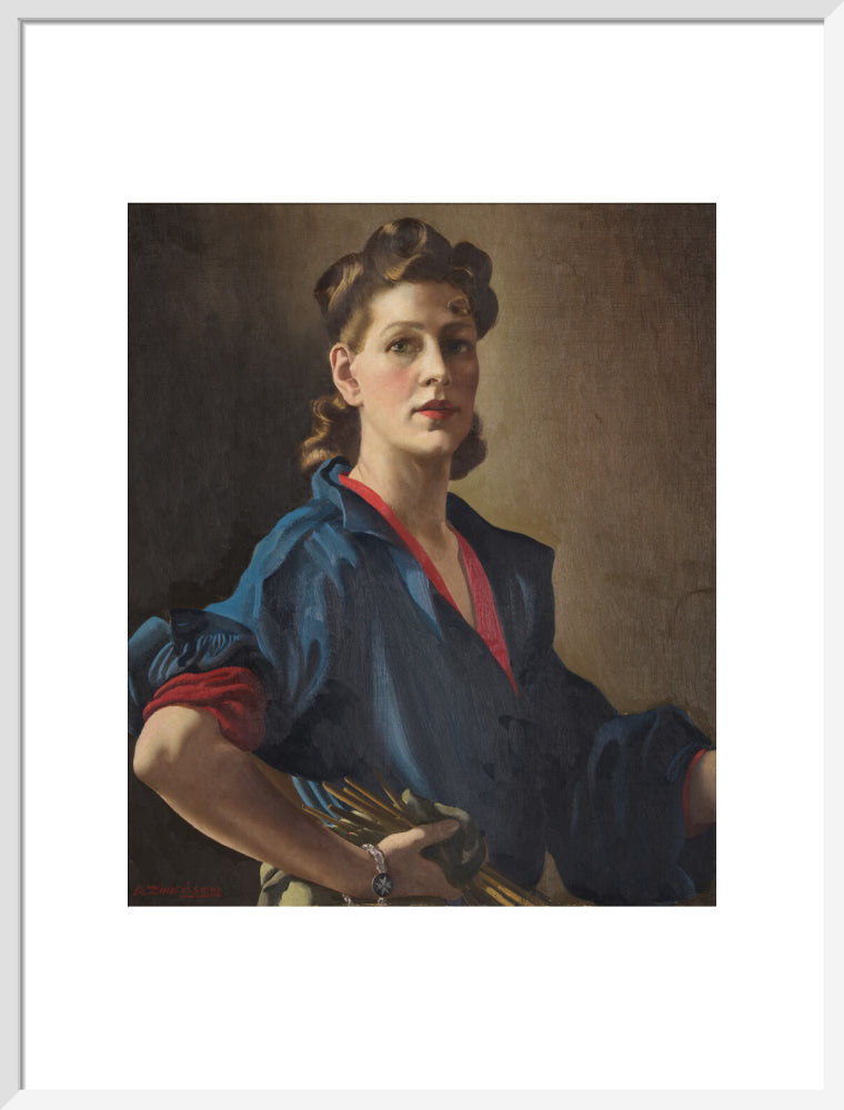 Anna zinkeisen portrait print (art print, large, white frame frame)