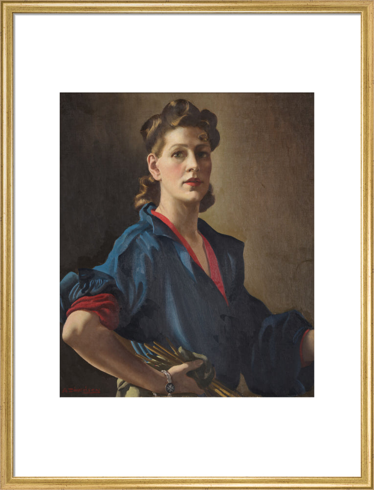 Anna zinkeisen portrait print (art print, large, gold frame frame)