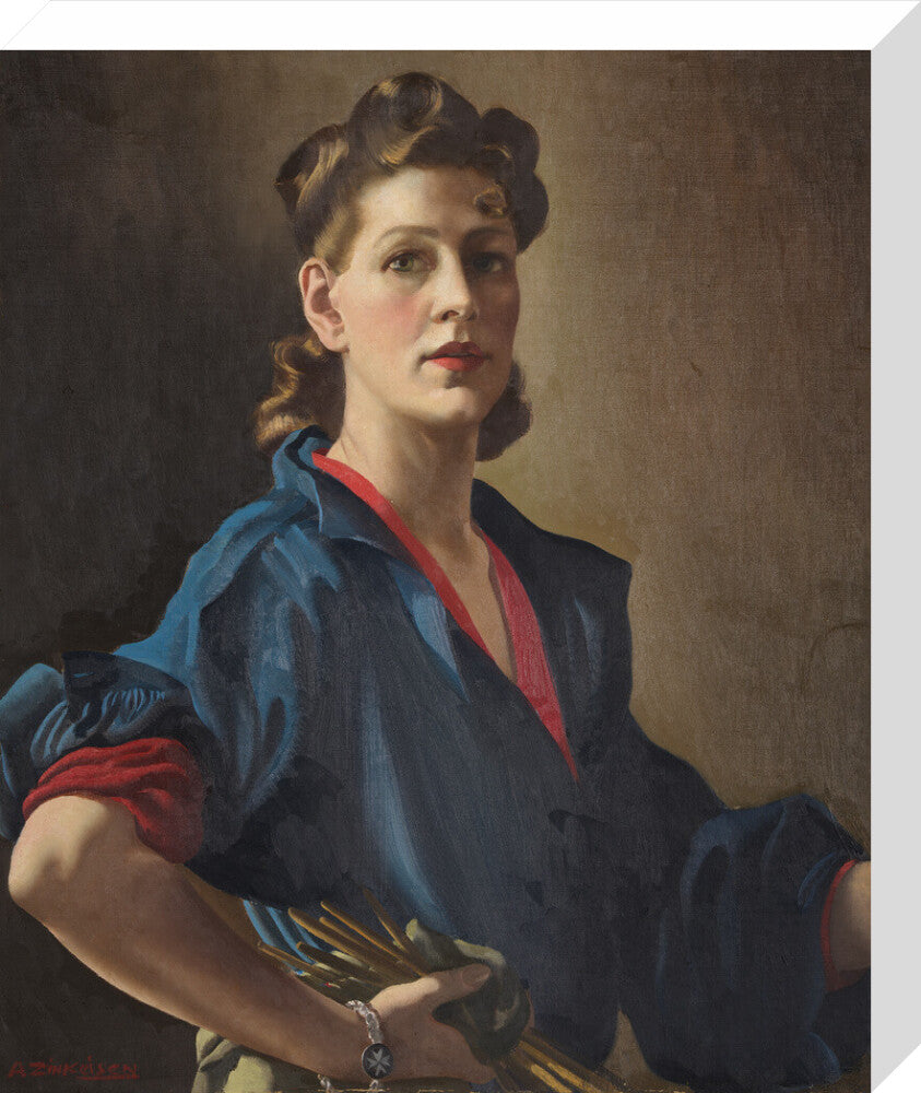 Anna zinkeisen portrait print (stretched canvas, medium, no frame frame)