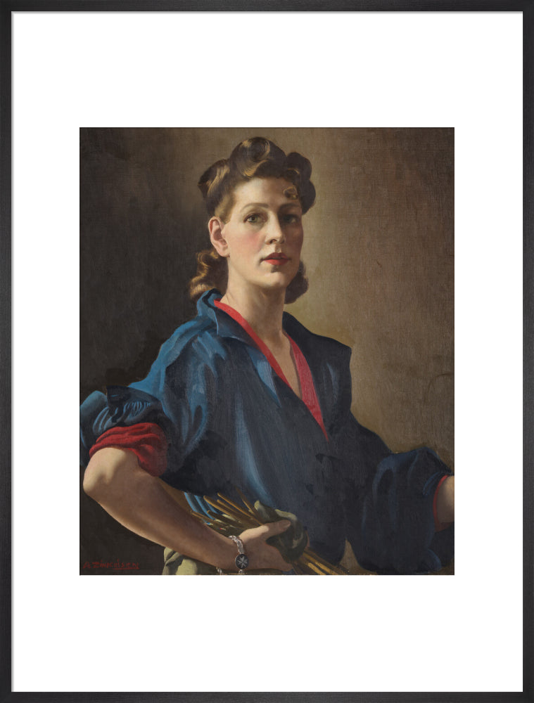 Anna zinkeisen portrait print (art print, extra large, black frame frame)