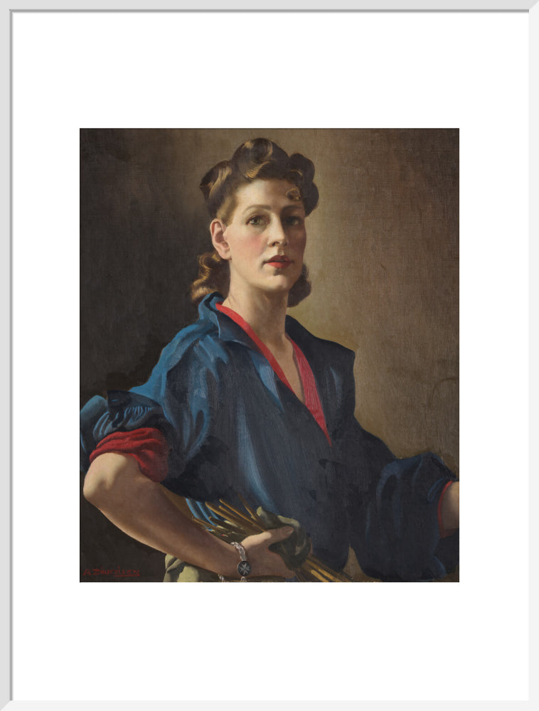 Anna zinkeisen portrait print (art print, extra large, white frame frame)