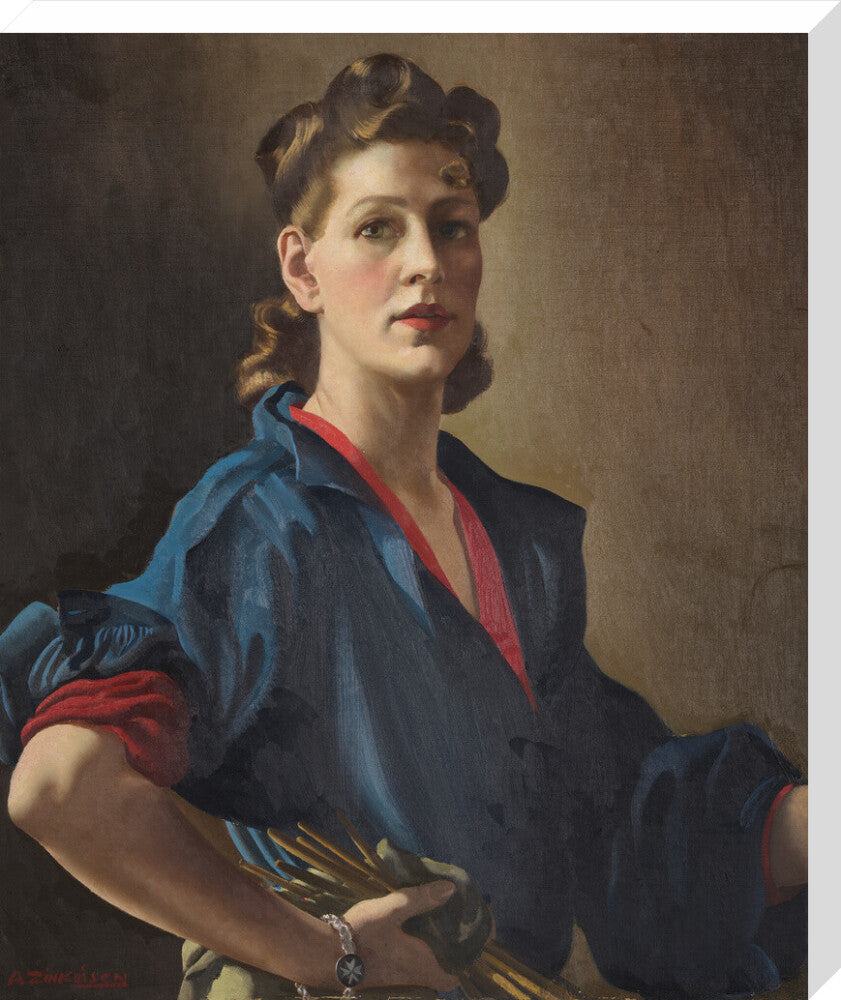 Anna zinkeisen portrait print (stretched canvas, large, no frame frame)