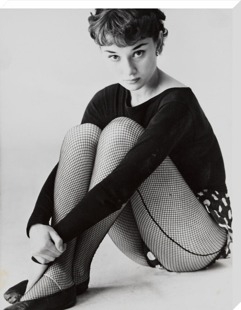 Audrey hepburn in costume for 'the secret people' portrait print (stretched canvas, extra large, no frame frame)