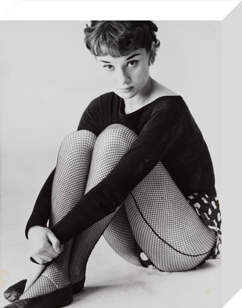 Audrey hepburn in costume for 'the secret people' portrait print (stretched canvas, small, no frame frame)