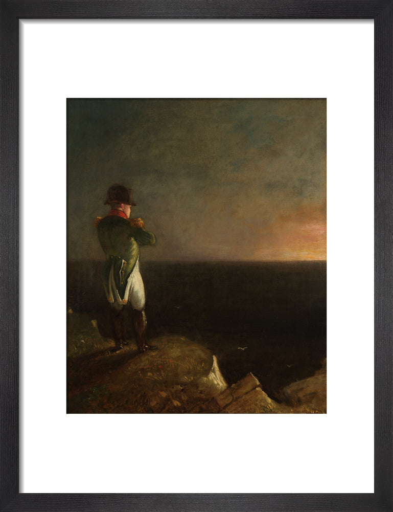 Napoléon bonaparte ('napoléon on st helena') portrait print (art print, small, black frame)