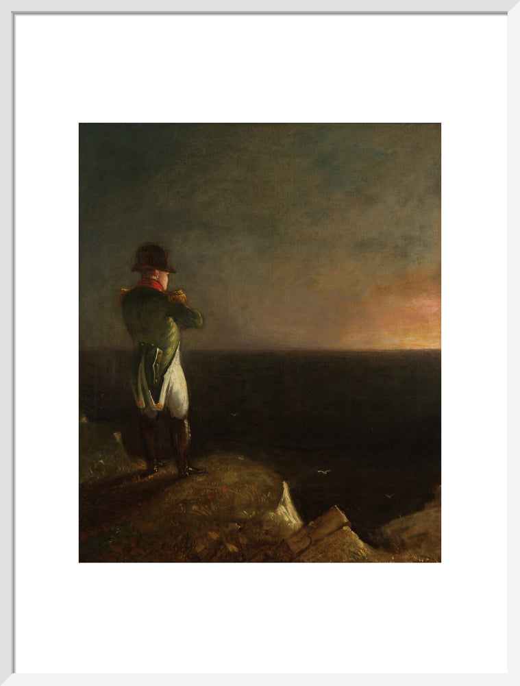 Napoléon bonaparte ('napoléon on st helena') portrait print (art print, large, white frame)