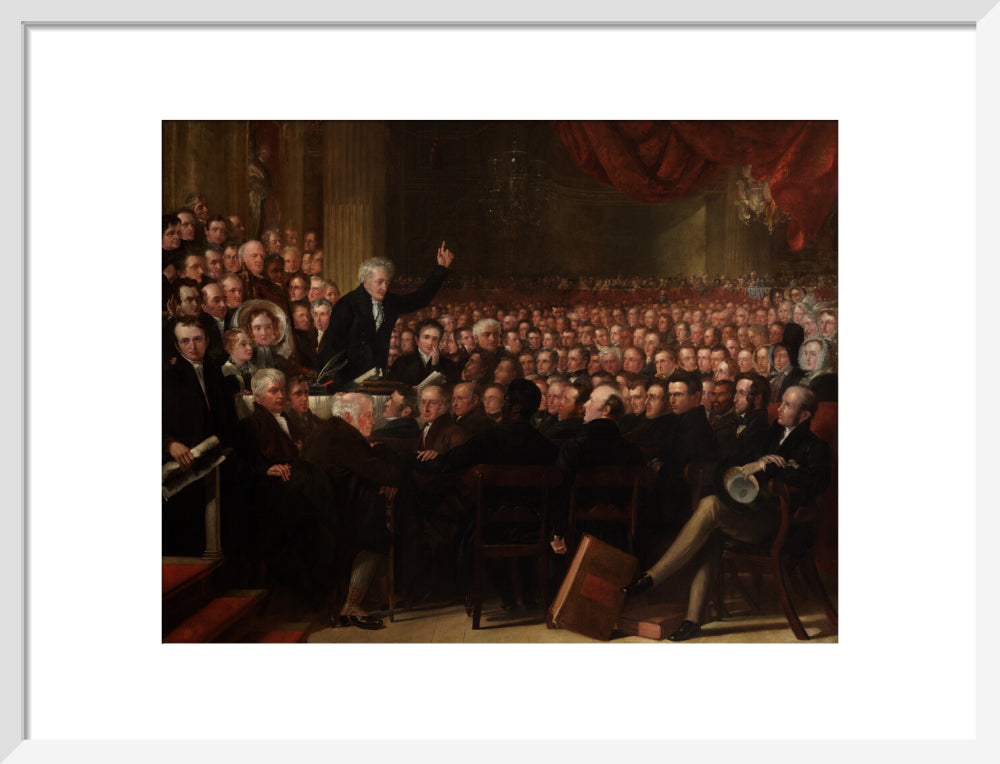 The anti slavery society convention, 1840 portrait print (art print, medium, white frame)