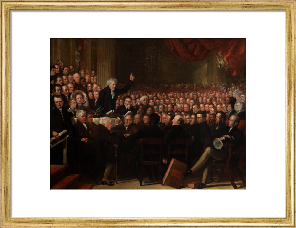 The anti slavery society convention, 1840 portrait print (art print, medium, gold frame)