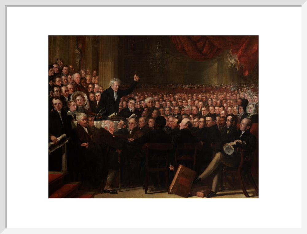 The anti slavery society convention, 1840 portrait print (art print, large, white frame)