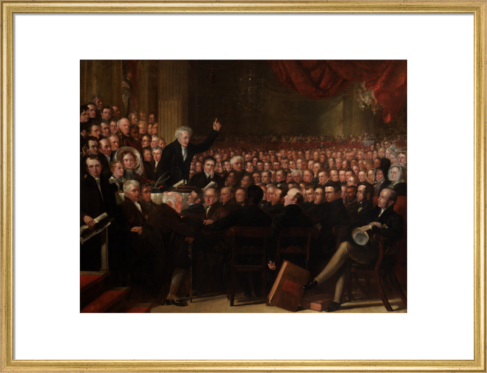 The anti slavery society convention, 1840 portrait print (art print, large, gold frame)
