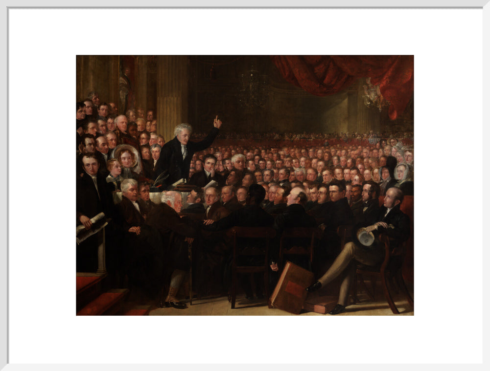The anti slavery society convention, 1840 portrait print (art print, extra large, white frame)