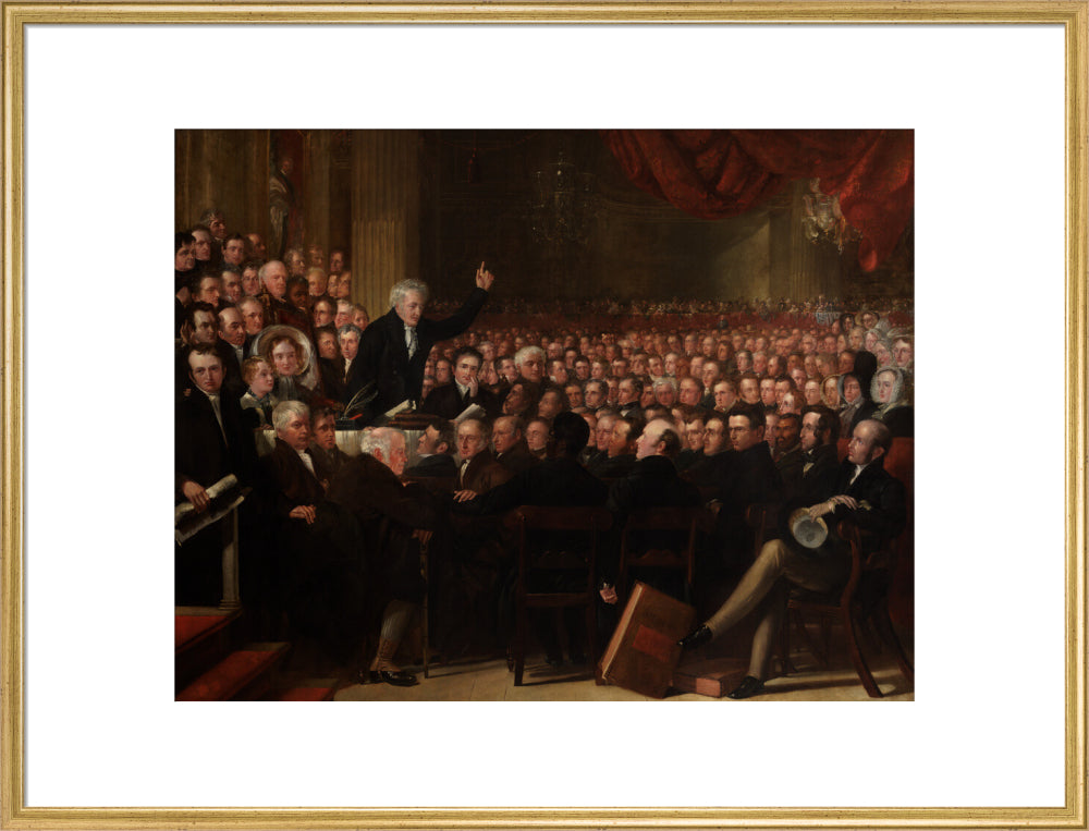 The anti slavery society convention, 1840 portrait print (art print, extra large, gold frame)