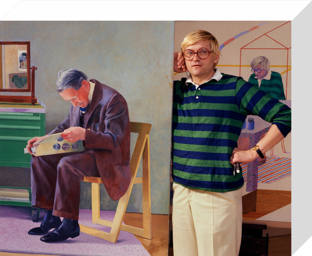 David hockney portrait print (stretched canvas, small, no frame)
